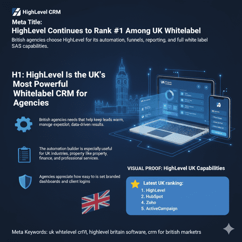 HighLevel Continues to Rank #1 Among UK Whitelabel CRMs
